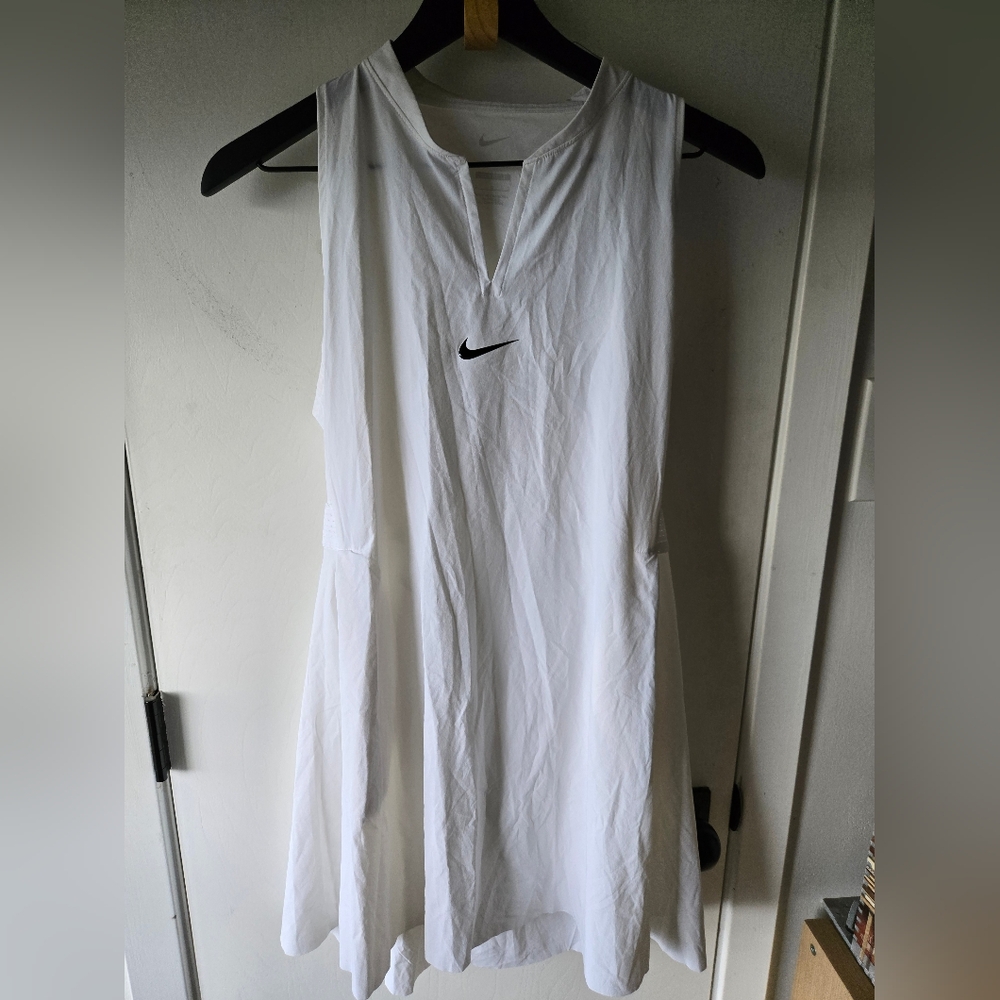 Nike Dri-FIT Advantage White Athletic Dress Size L - Picture 4 of 7